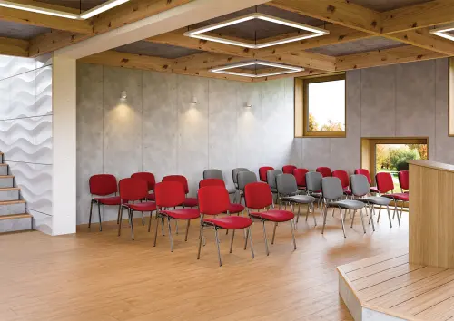 MESSINA CR židle konferenční, kostra chrom, látka oranžová